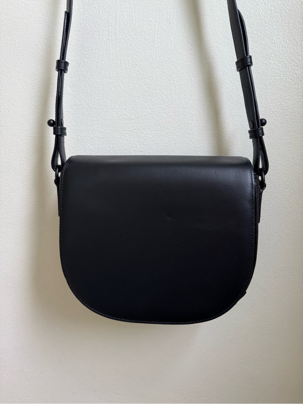 Alexander Wang Black Lia Leather Saddle Crossbody with Matte Black Hardware